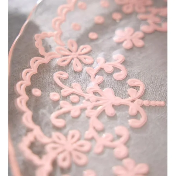 Anthropologie Floral Lace Glass Dinner Plate - Picture 2 of 2